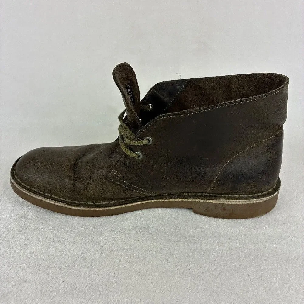 Clarks Bushacre 2 Chukka Leather Boots Men's UK 8.5 US 9.5 Brown Olive Green